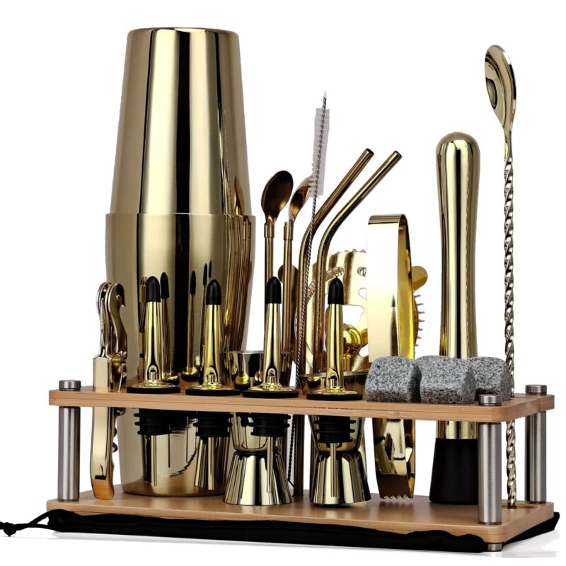 Kit Cocktail Complet Shaker Boston Or