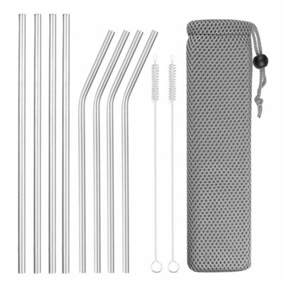 Lot de 8 Pailles en Inox
