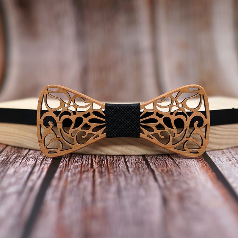 Noeud Papillon Noir en Bois