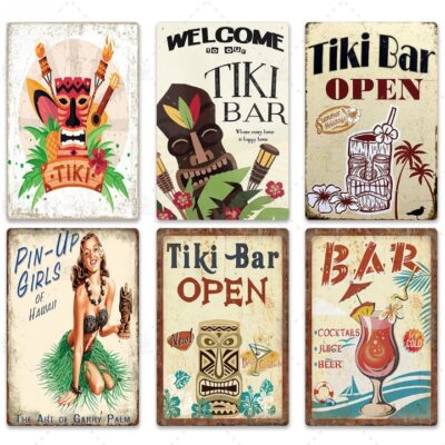 Plaque de Décoration de Bar Tiki