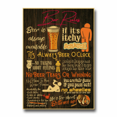 Poster en Kraft Règles de Bar