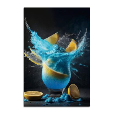 Tableau Cocktail Blue Lagoon Explosif