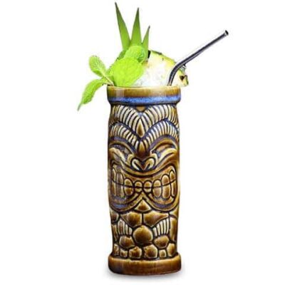 Verre Tiki Marron en Céramique