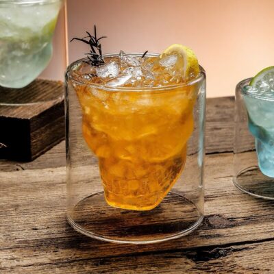 Verre Whisky Tête de Mort (4 Pièces)